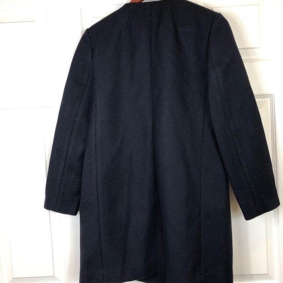 Theory Navy Venizka Wool-blend Twill Coat Jacket - Picture 5 of 6